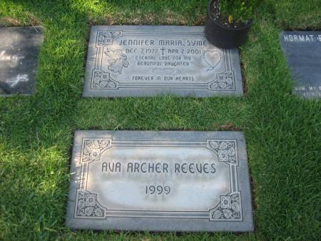 Actor Keanu Reves's Daughter Ava and Girlfriend Jennifer Symc Memorials